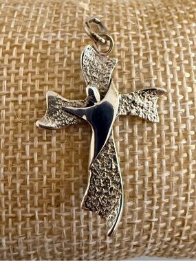 Estate Modernistic Cross Pendant Sterling Silver LOVELY